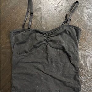 SHEIN Black Ruched Tank Top